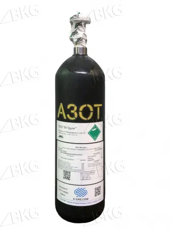 Азот (N2) 6.0 (99,9999%) в баллоне 10л 150 бар, соединение  G 3-4 (DIN 9)
