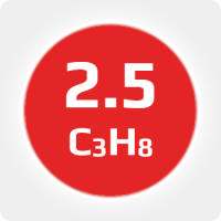 Пропан  (C3H8) 2.5 (99,5%) в баллоне 12л (5кг) соединение  W21,8х1/14'' (DIN1) (с баллоном)