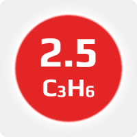 Пропилен (C3H6)  2.5 (99,5%) в баллоне 2л (0,8 кг) соединение W21,8х1/14'' LH (DIN1)